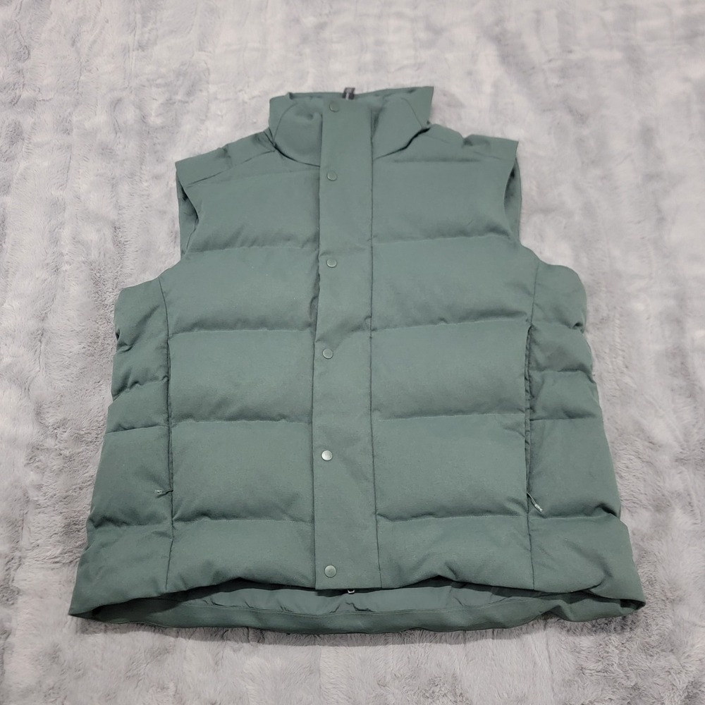 Lululemon Wunder Puff Vest Mens XL Green Goose Down Tech Canvas 600 Fill Zip